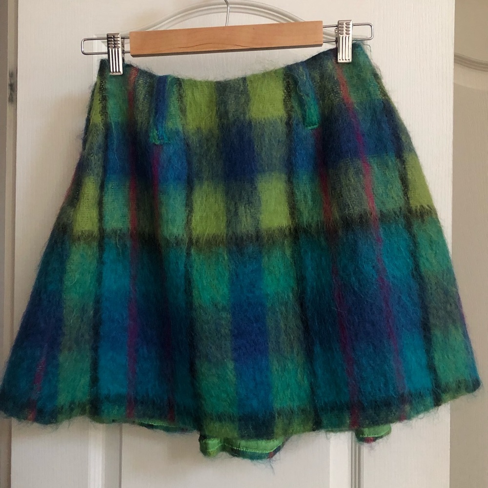 vintage Anna sui plaid pleated mini skirt